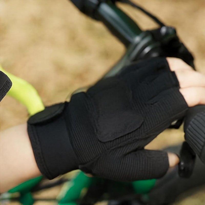 GREUS Kids Tactical Half Finger Riding Bike Gloves Anti-Slip Military Outdoor Training Cycling Camo Sports Gloves for Boys 8-10 - Image 4